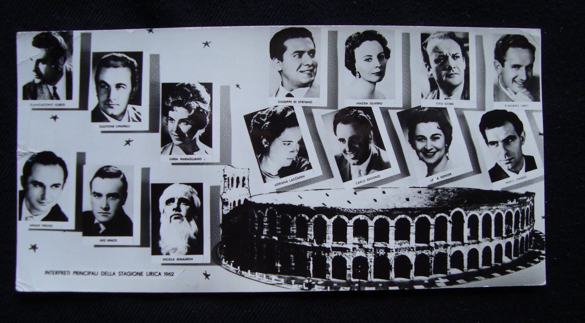 Fotocartolina Arena di Verona 1962 XXXX Stagione Lirica viaggiata