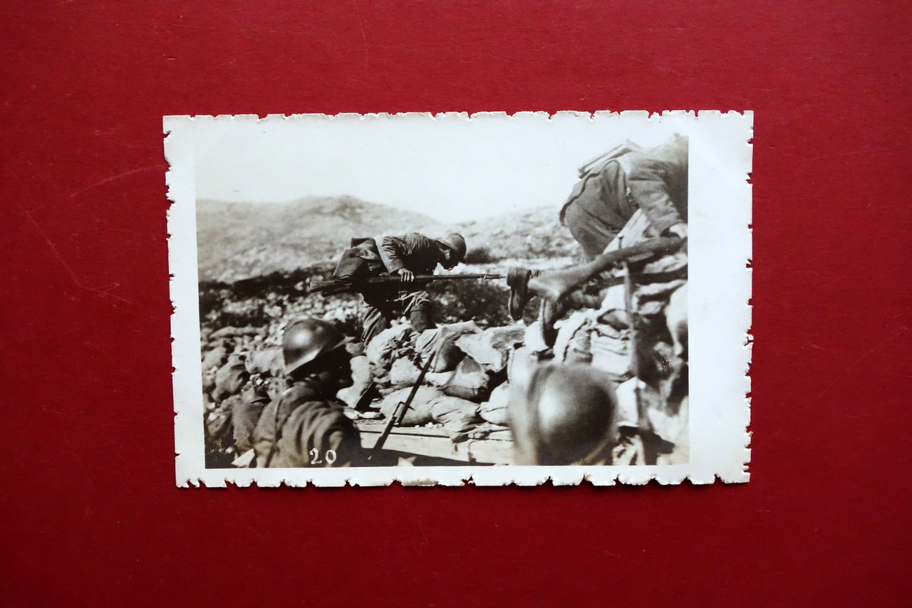Fotocartolina Originale WW1 1∞Guerra Mondiale Assalto a Santa Caterina Soldati