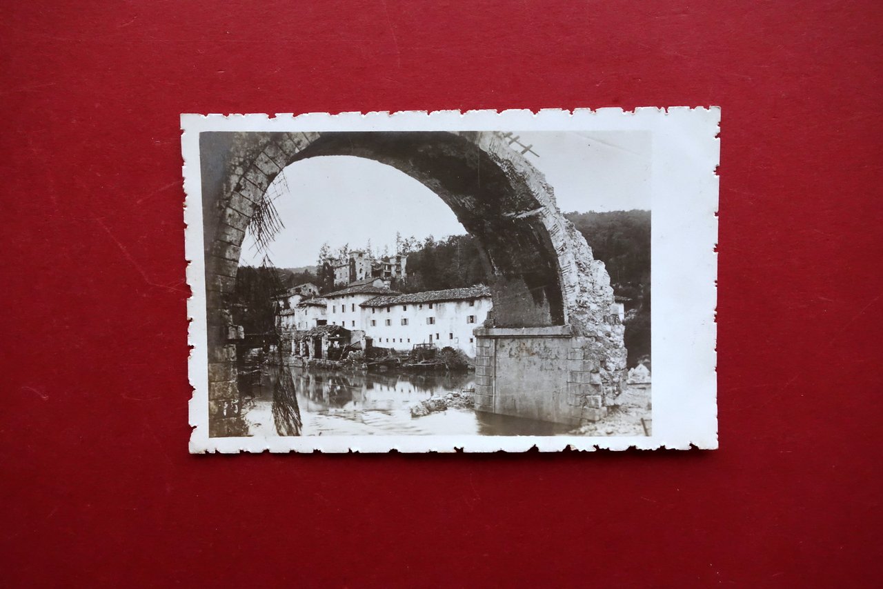 Fotocartolina Originale WW1 1∞Guerra Mondiale Ponte di Rubbia Rubije Distrutto