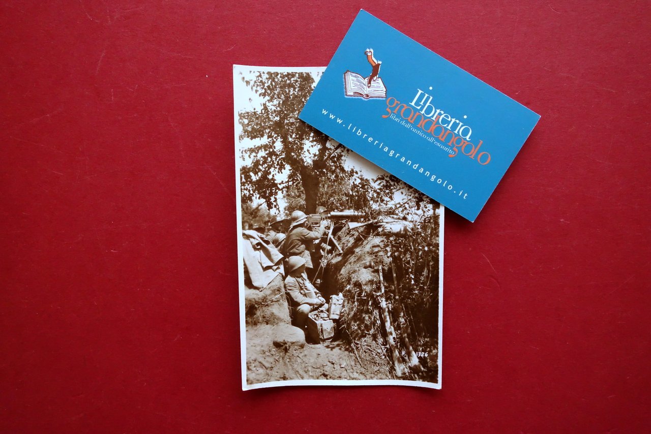 Fotocartolina Originale WW1 Esercito Italiano Fanteria Mitragliatrice in Trincea