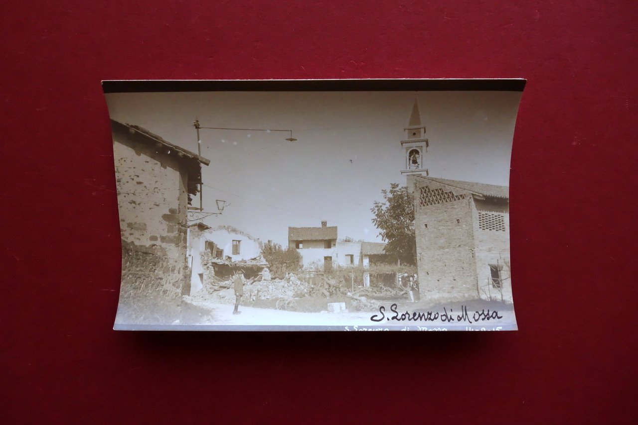 Fotocartolina Originale WW1 San Lorenzo di Mossa Effetti del Bombardamento