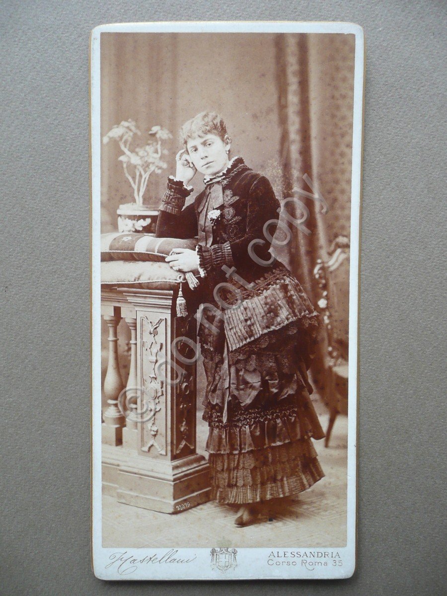 Fotografia Femminile Abito Nobilt‡ Foto Castellani Alessandria 1880 Circa