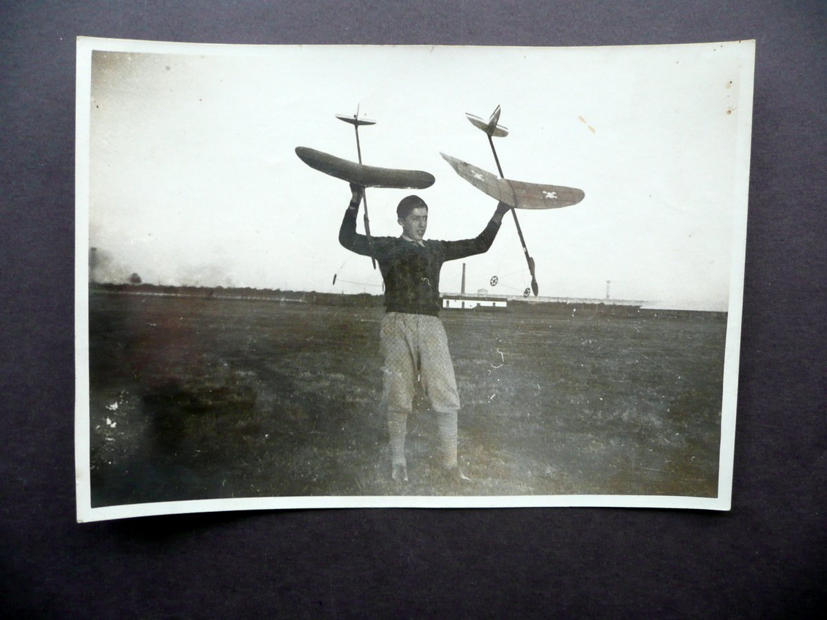 Fotografia Originale Aeromodellismo Aeroplani Animata Anni '30 '40 Novecento