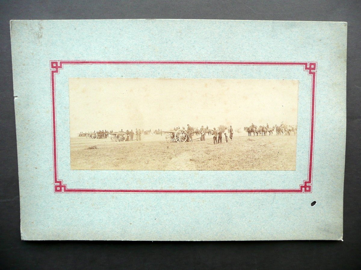 Fotografia Originale Campo di Battaglia Esercitazioni Artiglieria Met‡ '800 | Immagine principale