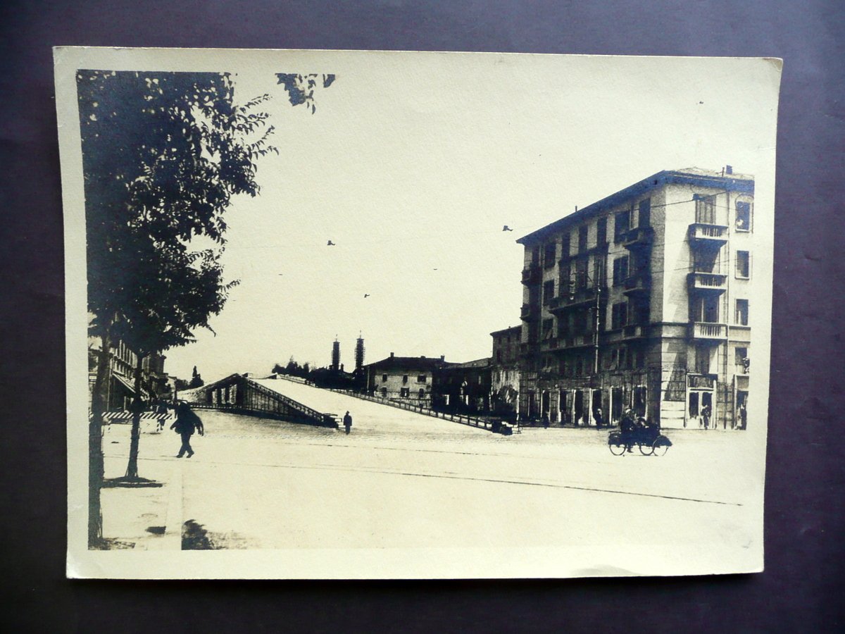 Fotografia Originale Cavalcavia Vecchio Corso Vittorio Emanuele Bandieri Modena