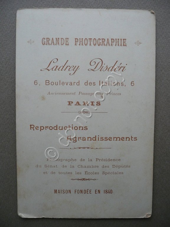 Fotografia Originale Ladrey Disderi Boulevard des italiens Parigi 1880 Circa