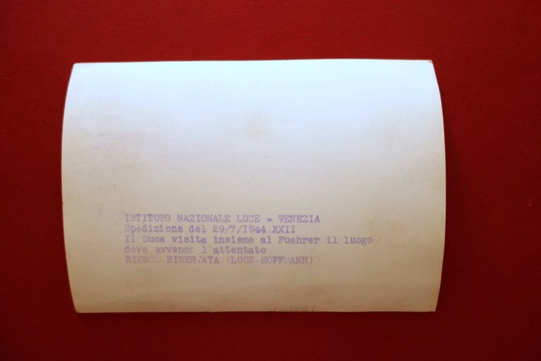 Fotografia Originale LUCE Duce Visita Luogo Attentato Fuhrer 29/7/1944 WW2 … | Immagine Gallery 2