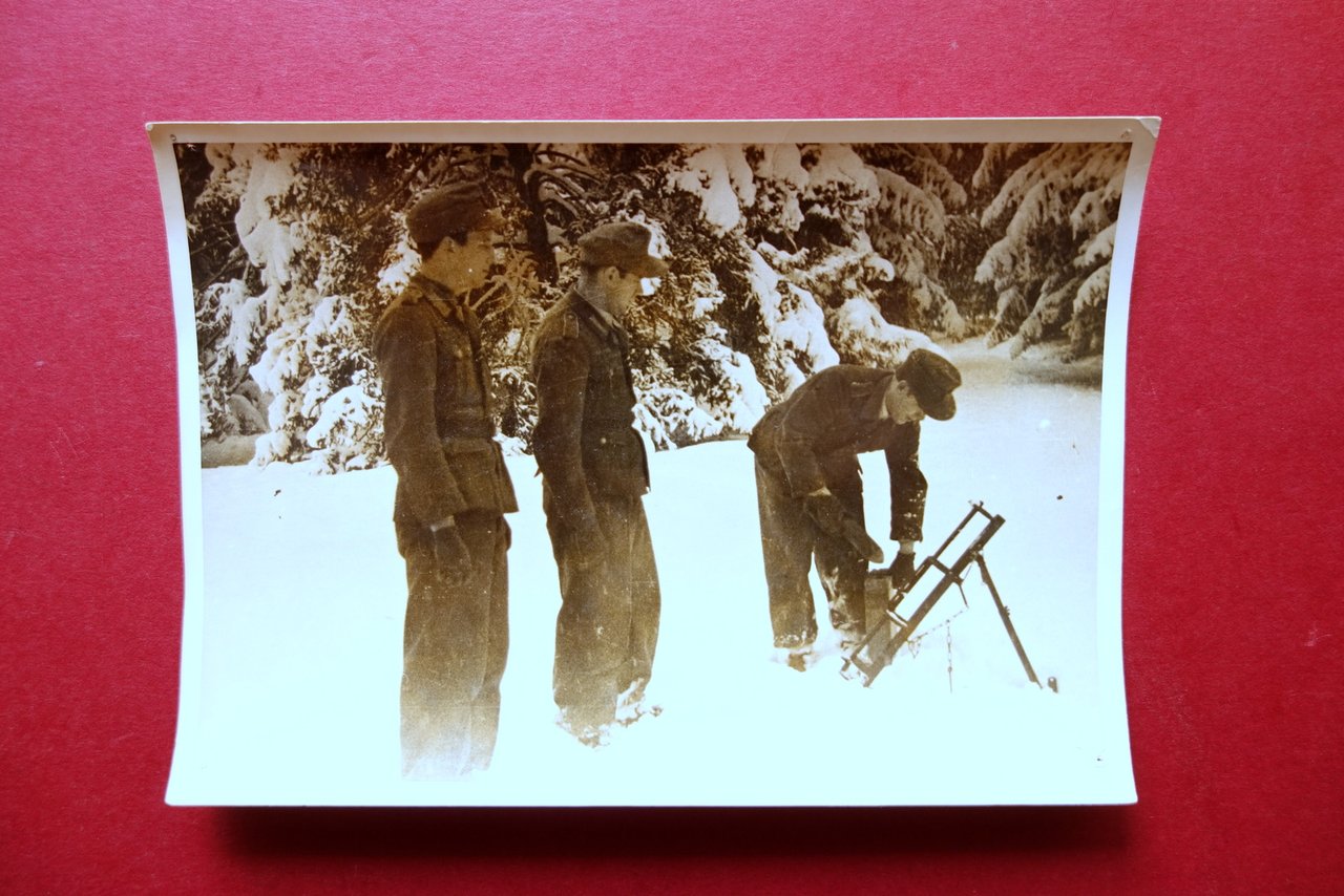 Fotografia Originale LUCE RSI Fronte Alpino Mortai Lanciarazzi Tedeschi 1945