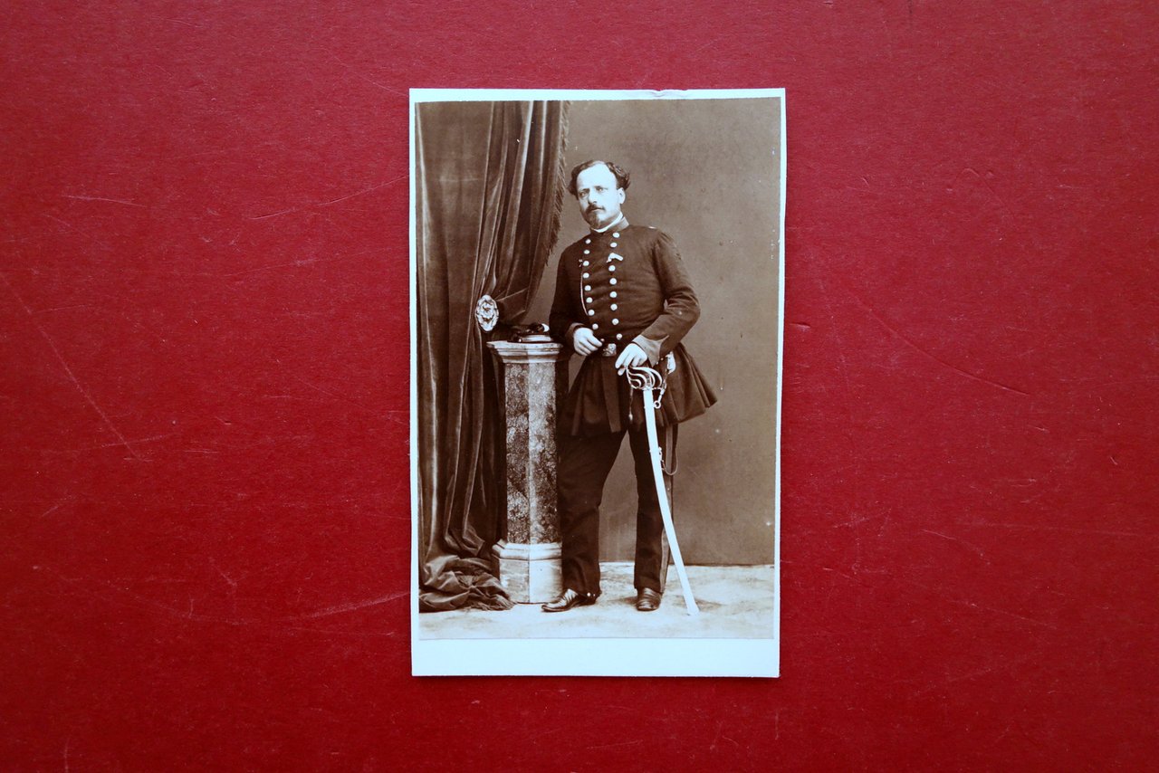 Fotografia Originale Militare in Uniforme Cavalleria? a Corpo Intero 1860 …