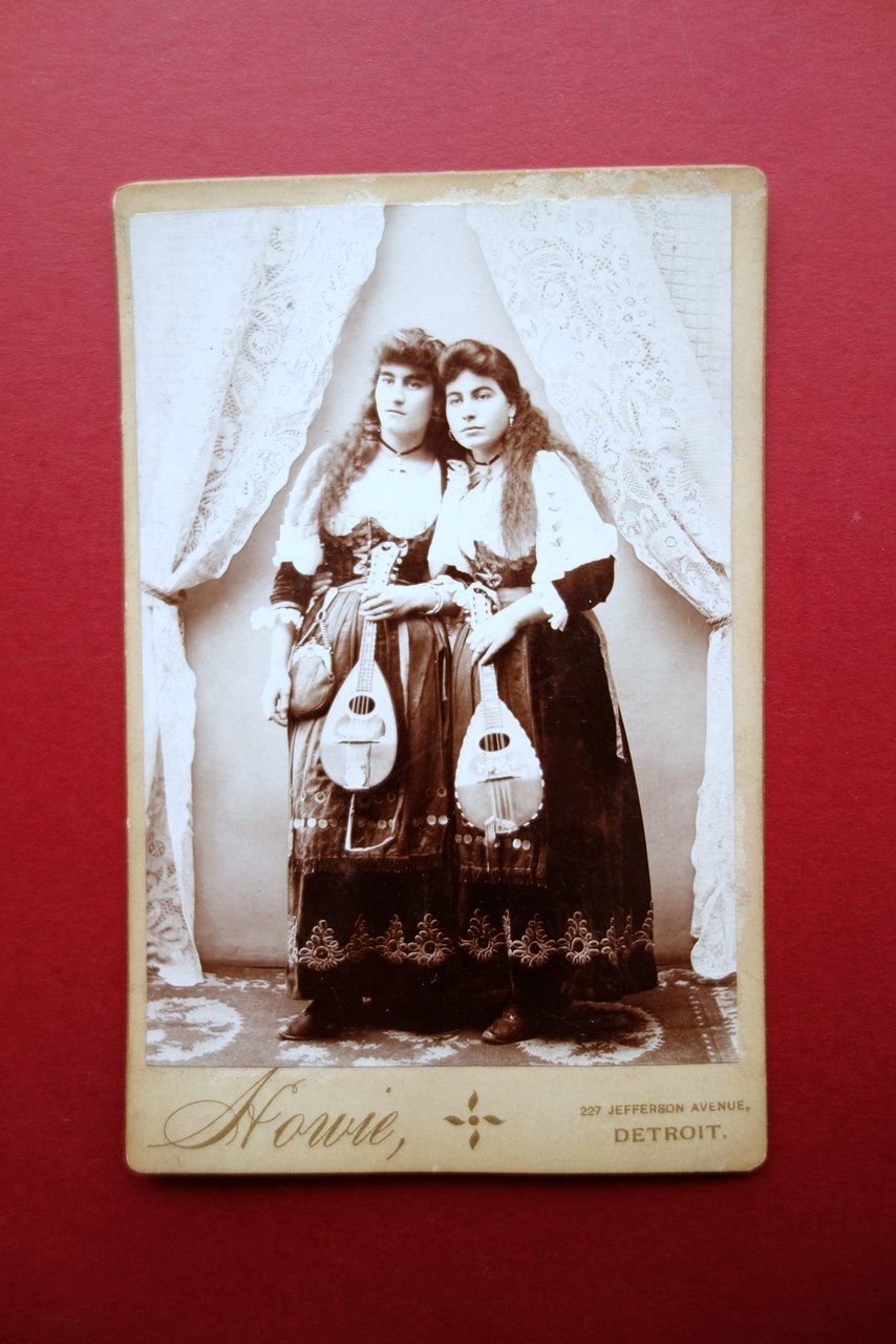 Fotografia Originale Musiciste con Mandolino Foto Howie Detroit Primo Novecento