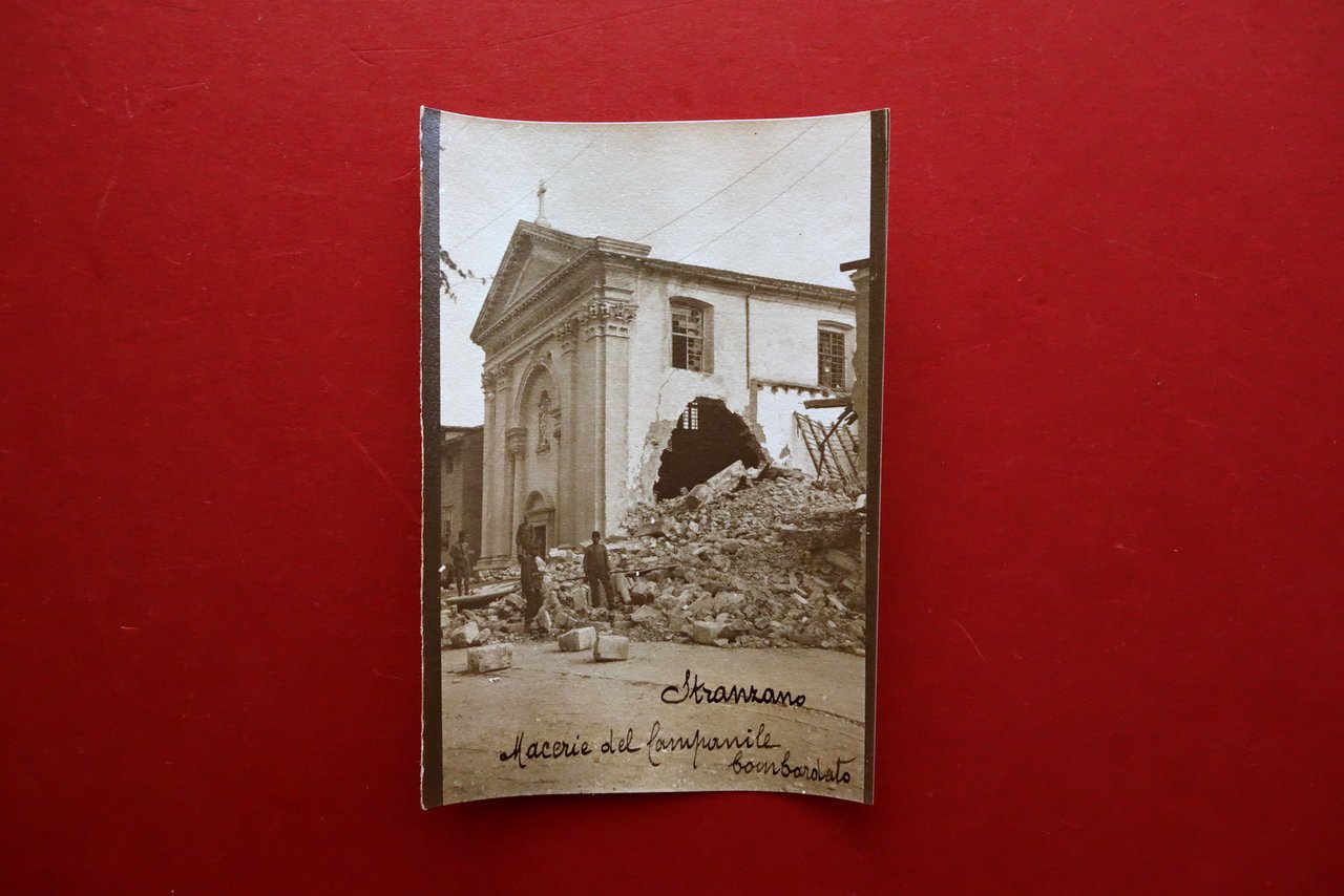 Fotografia Originale Stranzano Macerie del Campanile Bombardato WW1 1915-18
