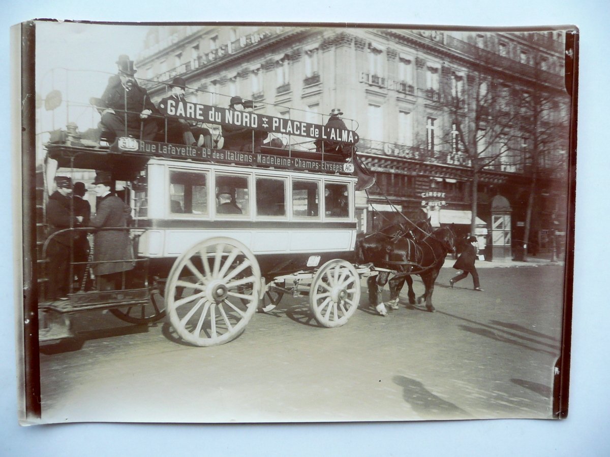 Fotografia Originale Tram a Cavalli Parigi Place de la Republique …