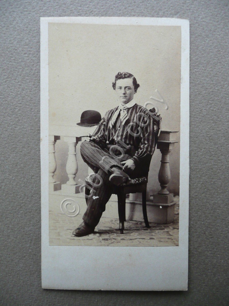 Fotografia Originale Uomo in Costume Teatro Foto Ricci Savona 1860 …