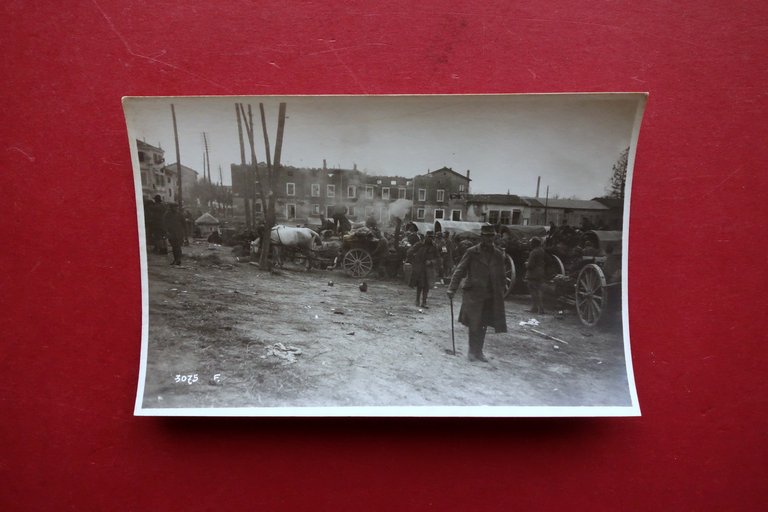 Fotografia Originale WW1 Guerra Colonne Cucine Salmerie Esercito Italiano 1918