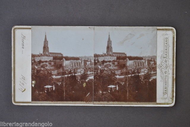 Fotografia Stereoscopica Gabinetto Americano Svizzera Berna Carro Panorama 1909 | Immagine principale