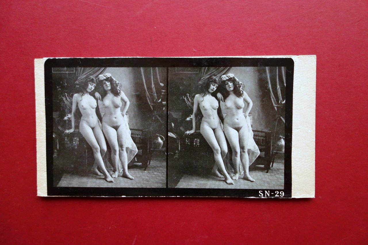 Fotografia Stereoscopica Originale Nudo Femminile Coppia di Donne Primo '900 | Immagine principale