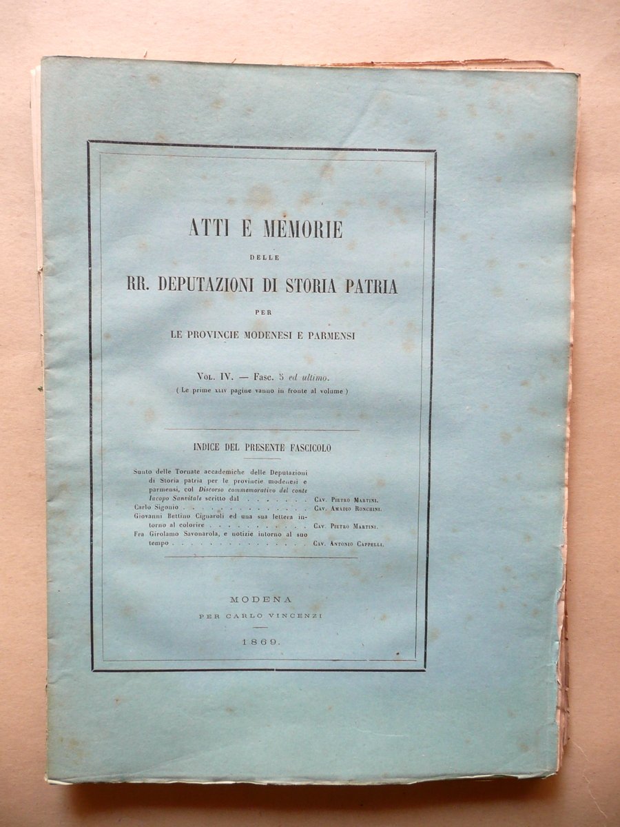 Fra Girolamo Savonarola Notizie al suo Tempo Atti Dep. Storia …