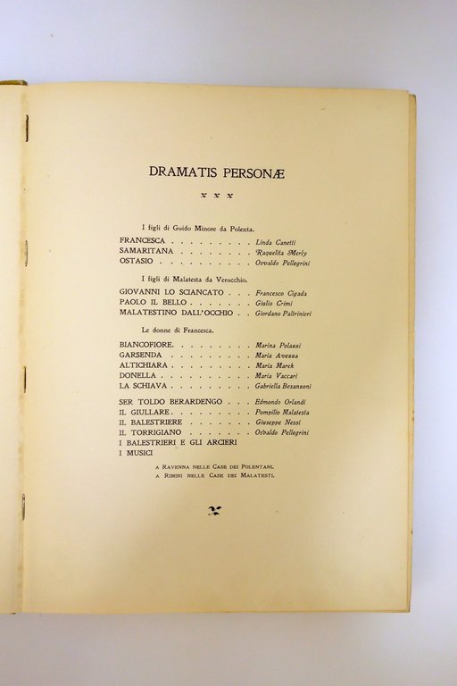 Francesca da Rimini Gabriele d'Annunzio Musica di Riccardo Zandonai Ricordi …