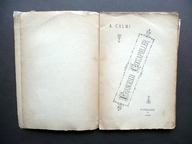 Francesco Coccapieller A. Calmi Firenze 1883 Giornalismo Politica Risorgimento