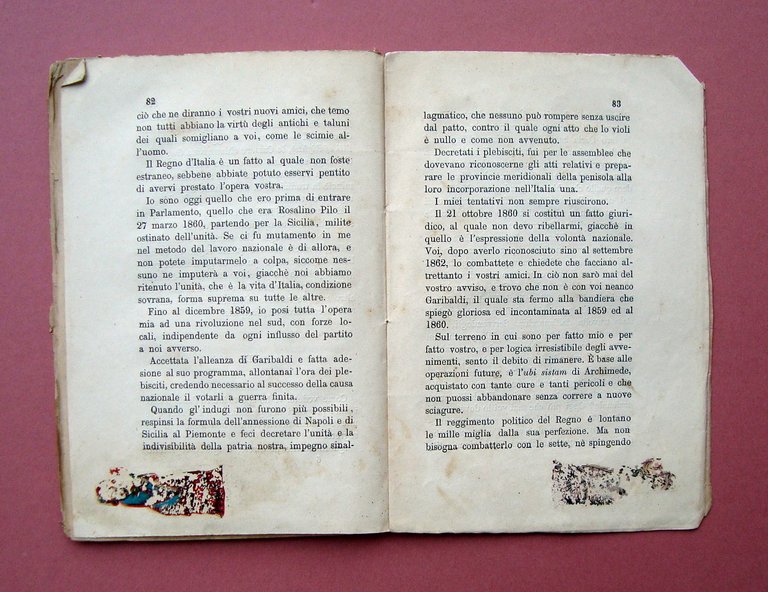 Francesco Crispi A Giuseppe Mazzini lettera Repubblica e Monarchia Torino …