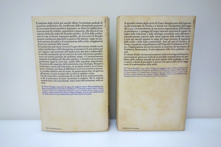 Franco Basaglia Scritti 1953-1980 EInaudi Paperbacks 1981-82 2 Volumi Completo