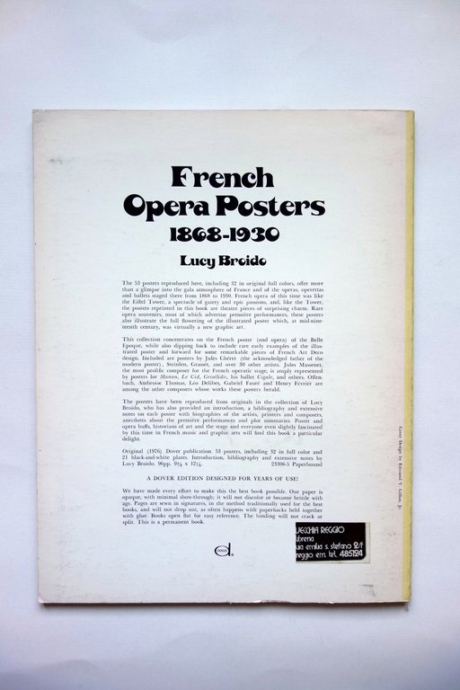 French Opera Posters 1868-1930 Lucy Broido Dover New York 1976