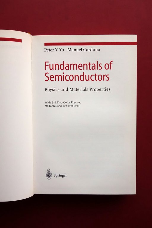 Fundamentals of Semiconductors Peter Yu Manuel Cardona Springer 1996