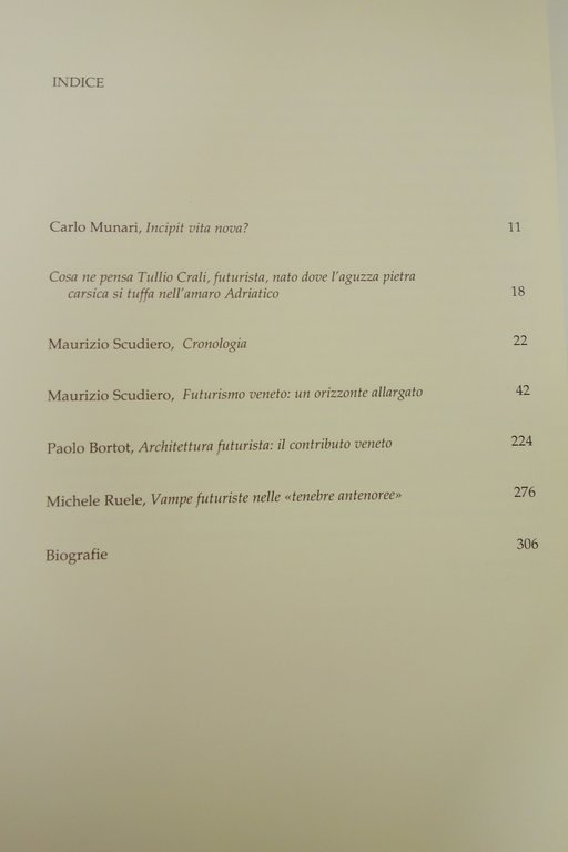 FUTURISMO VENETO PADOVA REBESCHINI SCUDIERO MUNARI L'EDITORE 1990 | Immagine Gallery 3