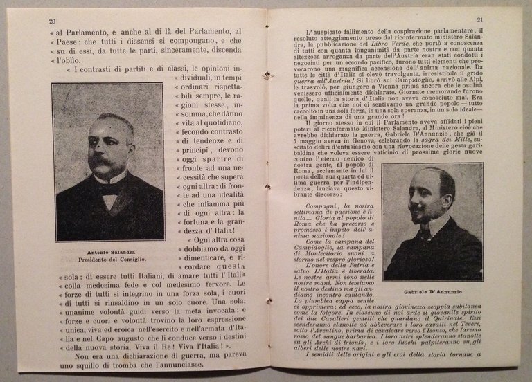 G. Camozzi La Conflagrazione Europea e l'Intervento dell'Italia Palermo 1917