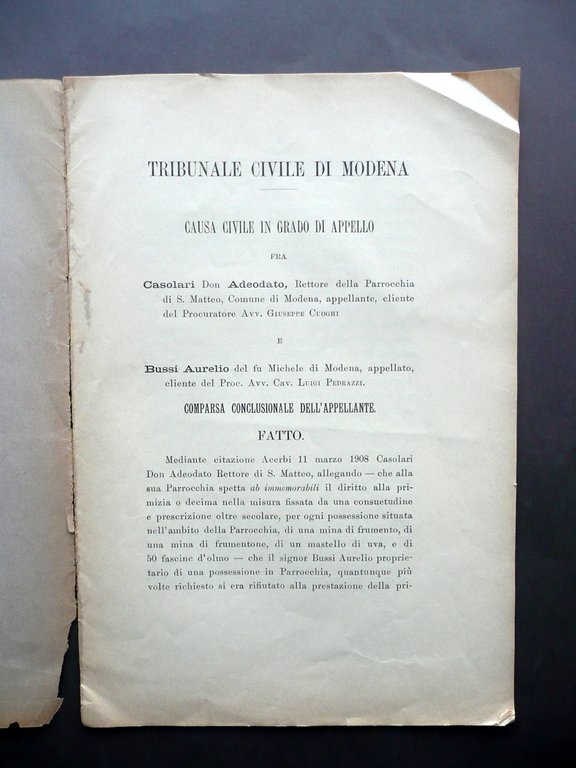 G. Cuoghi Le Decime o Primizie Parrocchia di San Matteo …