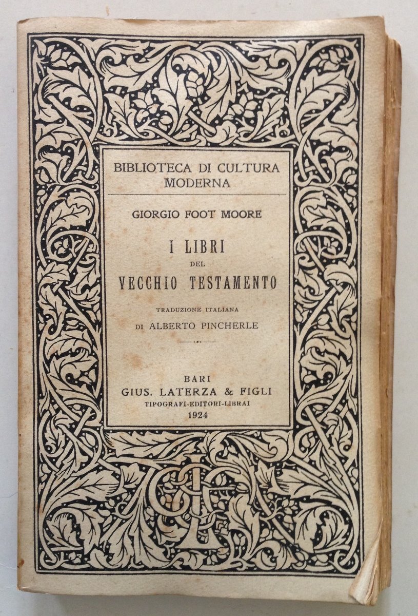G. Foot Moore I Libri Del Vecchio Testamento Laterza Editore …