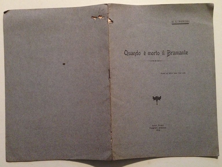 G. L. Perugi Quando Ë Morto il Bramante Tipografia Ascolano …