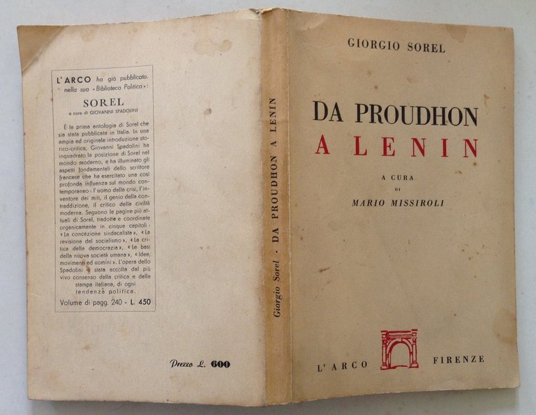 G. Sorel Da Proudhon a Lenin Mario Missiroli a cura …