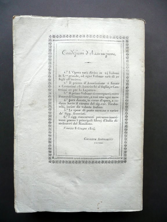 G. Tiraboschi Storia della Letteratura Italiana Tomo VI Parte II …