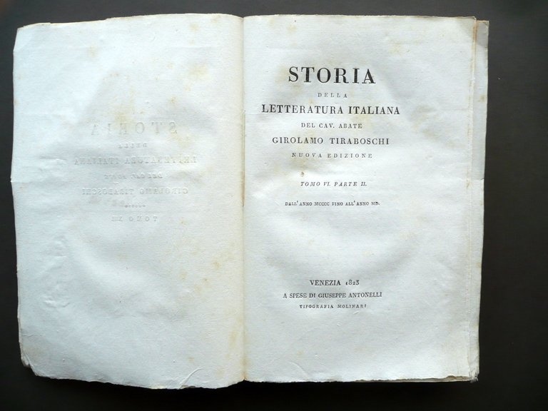 G. Tiraboschi Storia della Letteratura Italiana Tomo VI Parte II …