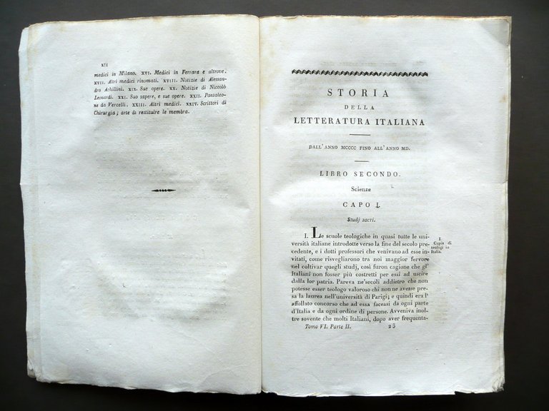 G. Tiraboschi Storia della Letteratura Italiana Tomo VI Parte II …