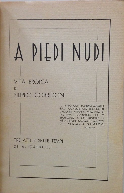 GABRIELLI A PIEDI NUDI VITA EROICA DI FILIPPO CORRIDONI FUTURISMO …