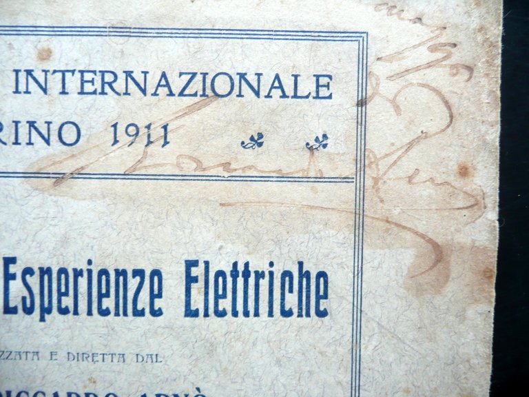 Galleria delle Esperienze Elettriche Torino 1911 Autografo ArnÚ Marconi Ferraris | Immagine Gallery 2