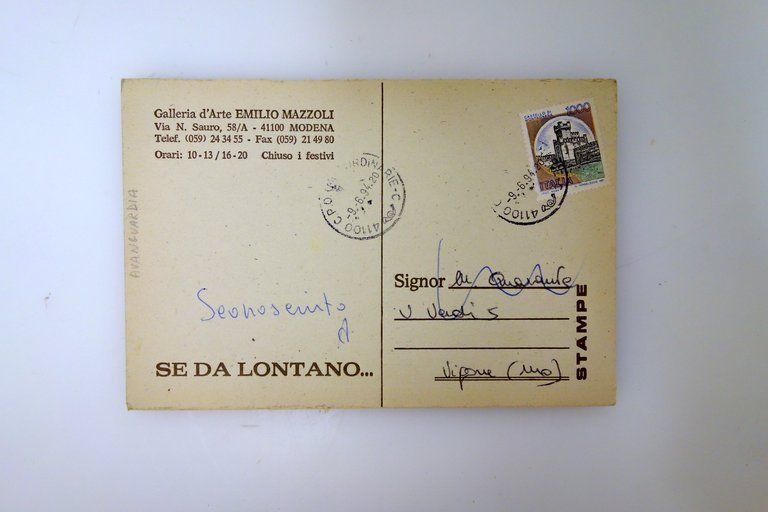 Galleria Mazzoli Modena Se Da Lontano... Gian Marco Montesano Cartoncino … | Immagine Gallery 2