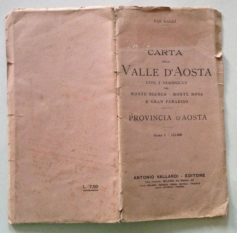Galli Carta Valle d'Aosta Con i Massicci del Monte Bianco …