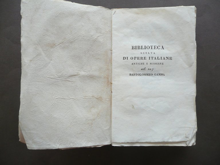 GAMBA ALCUNE OPERETTE DELL'AUTORE MEDESIMO RACCOLTE, RIVEDUTE E AMMENDATE 1827