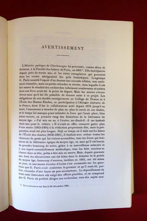 Gaston Paris Histoire Poetique de Charlemagne Slatkine Geneve 1974 Anastatica