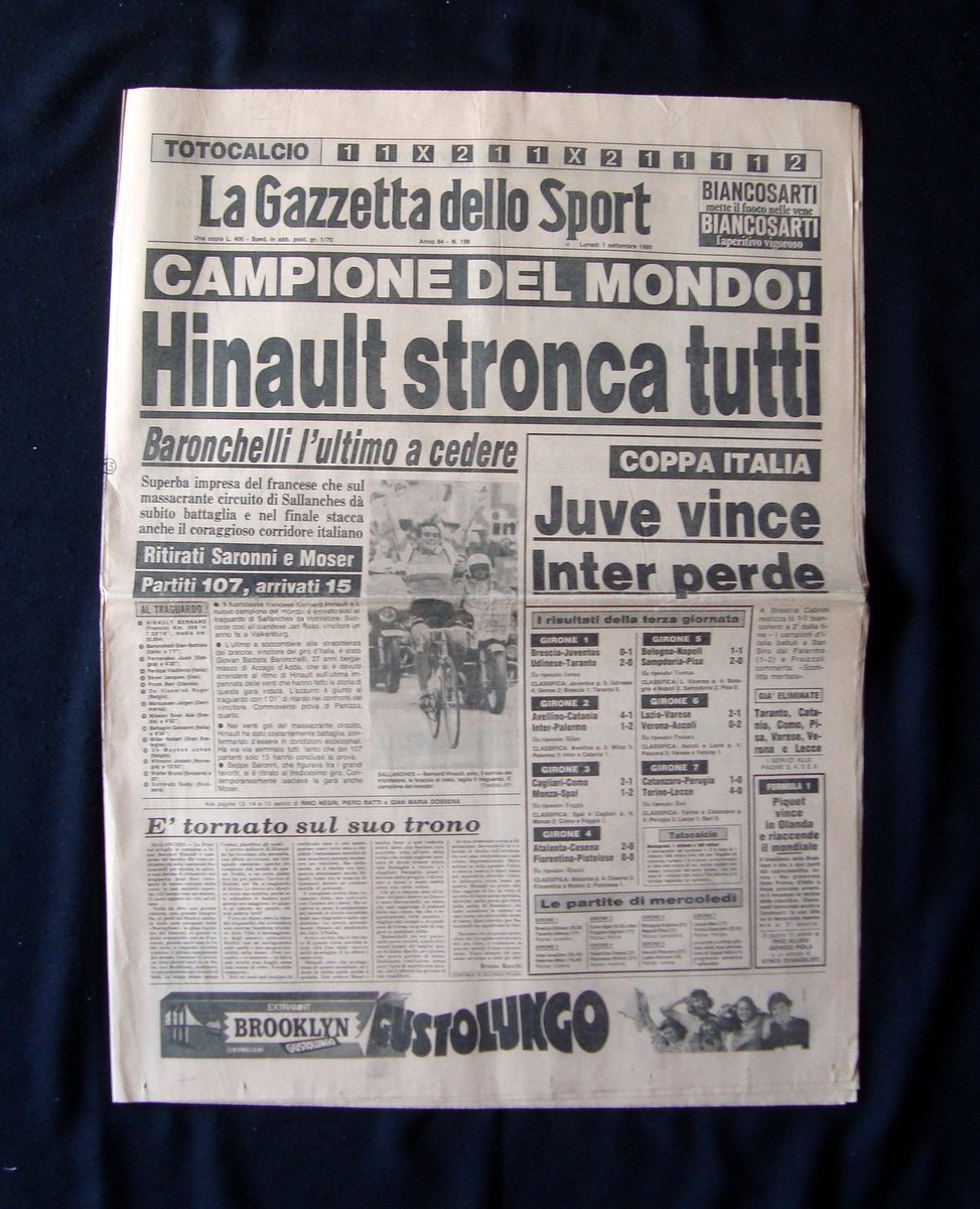 Gazzetta dello Sport Hinault Campione del Mondo Anno 84 n.198 … | Immagine principale