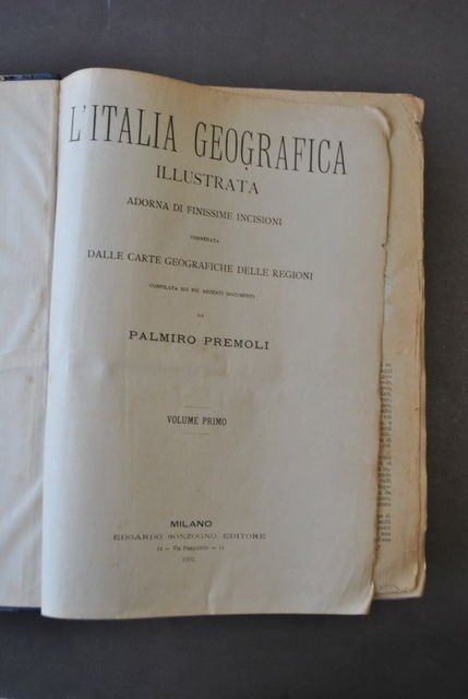 Geografia Premoli Italia Geografica Illustrata Incisioni Carte Geografiche 1891