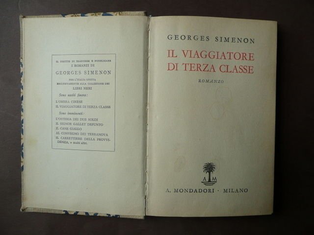 George Simenon Il Viaggiatore terza classe 1932 Mondadori