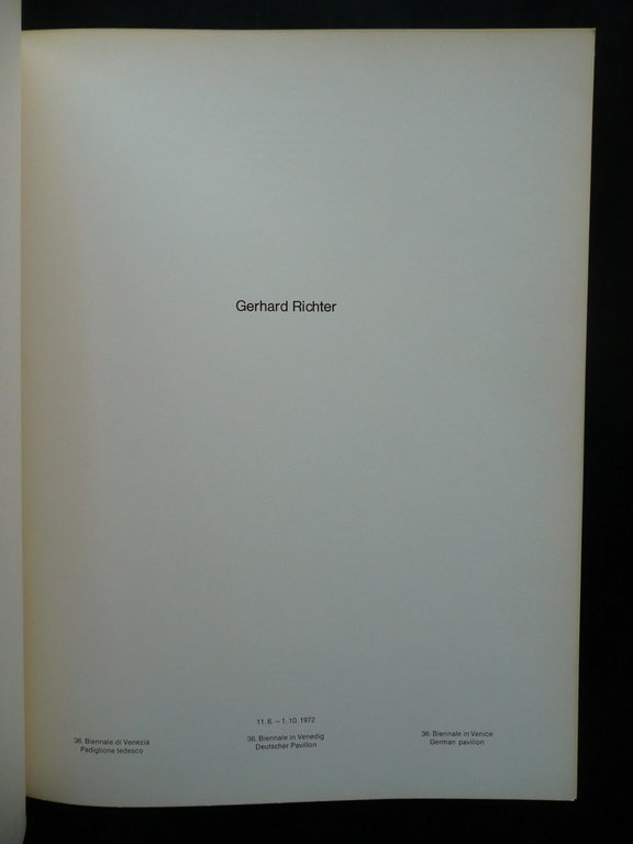 Gerhard Richter 36∞ Biennale di Venezia 11/6 - 1/10 1972 …