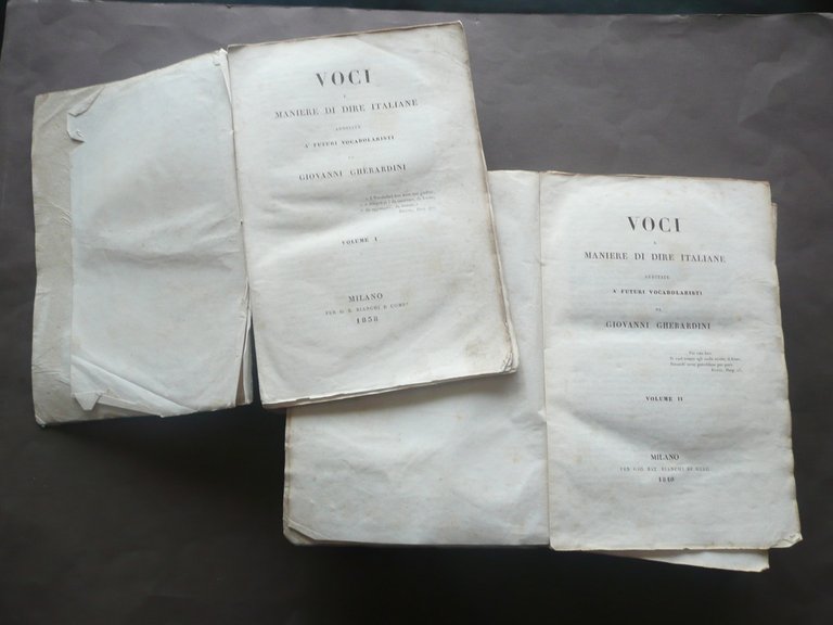 GHERARDINI VOCI E MANIERE DI DIRE ITALIANE MILANO 1838 | Immagine Gallery 2
