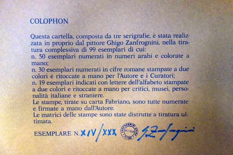 Ghigo Zanfrognini Chioggia Cartella Tre Serigrafie Ritoccate a Mano 1986