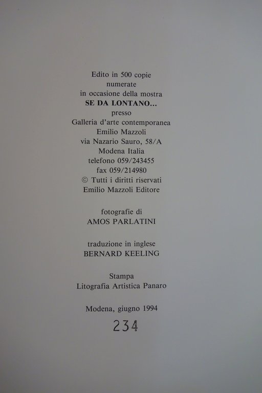 GIAN MARCO MONTESANO SE DA LONTANO MOSTRA GALLERIA MAZZOLI 1994 … | Immagine Gallery 4