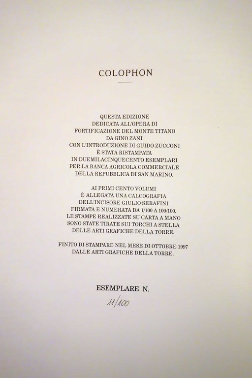 Gino Zani Le Fortificazioni del Monte Titano Banca Agricola S. … | Immagine Gallery 4
